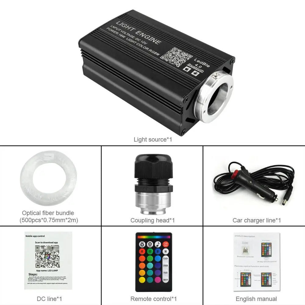 500/1000Pcs Home Car Star Light Ceiling Kit - Fiber Optic Twinkle Lighting System with Remote for Bedroom Vehicle Roof Led Dashboard Led Backlights