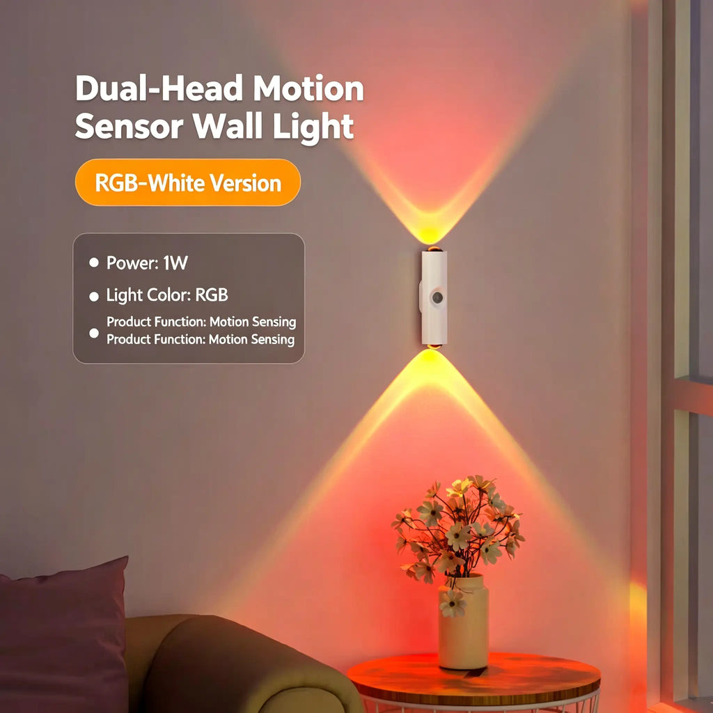 “Buy One Get One Free – Rechargeable Smart LED Night Light with Motion Sensor – RGB Gradient Ambient Lighting, Dimmable Wall Lamp, Stick Anywhere Magnetic Design, Long Battery Life & Auto-On Mode, Ideal for Bedroom, Stairs, Entryway & Holiday Decor