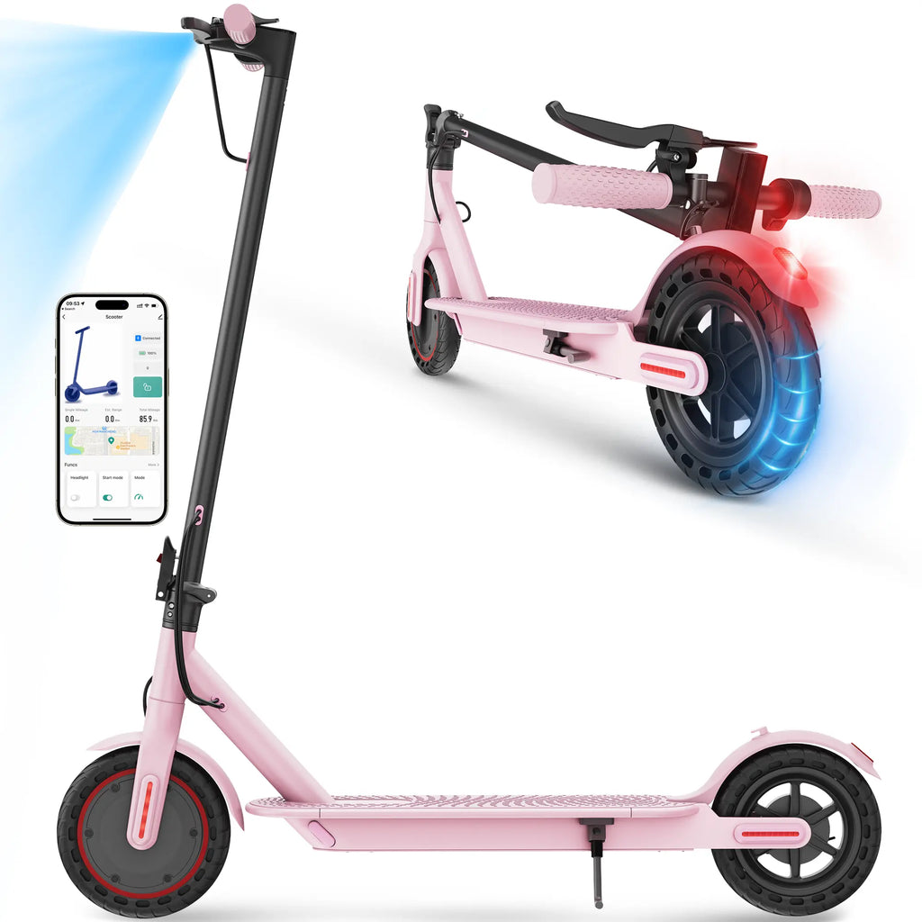 AOPO Foldable Electric Commuter Scooter 350W Motor, 8.5-Inch Solid Tires, up to 19 MPH |12-16 Mile Range, Portable Commuting Scooter | Puncture-Proof Tire Smart APP Control | Warm Spring Commuting Scooter Tiktokshopspringglowup
