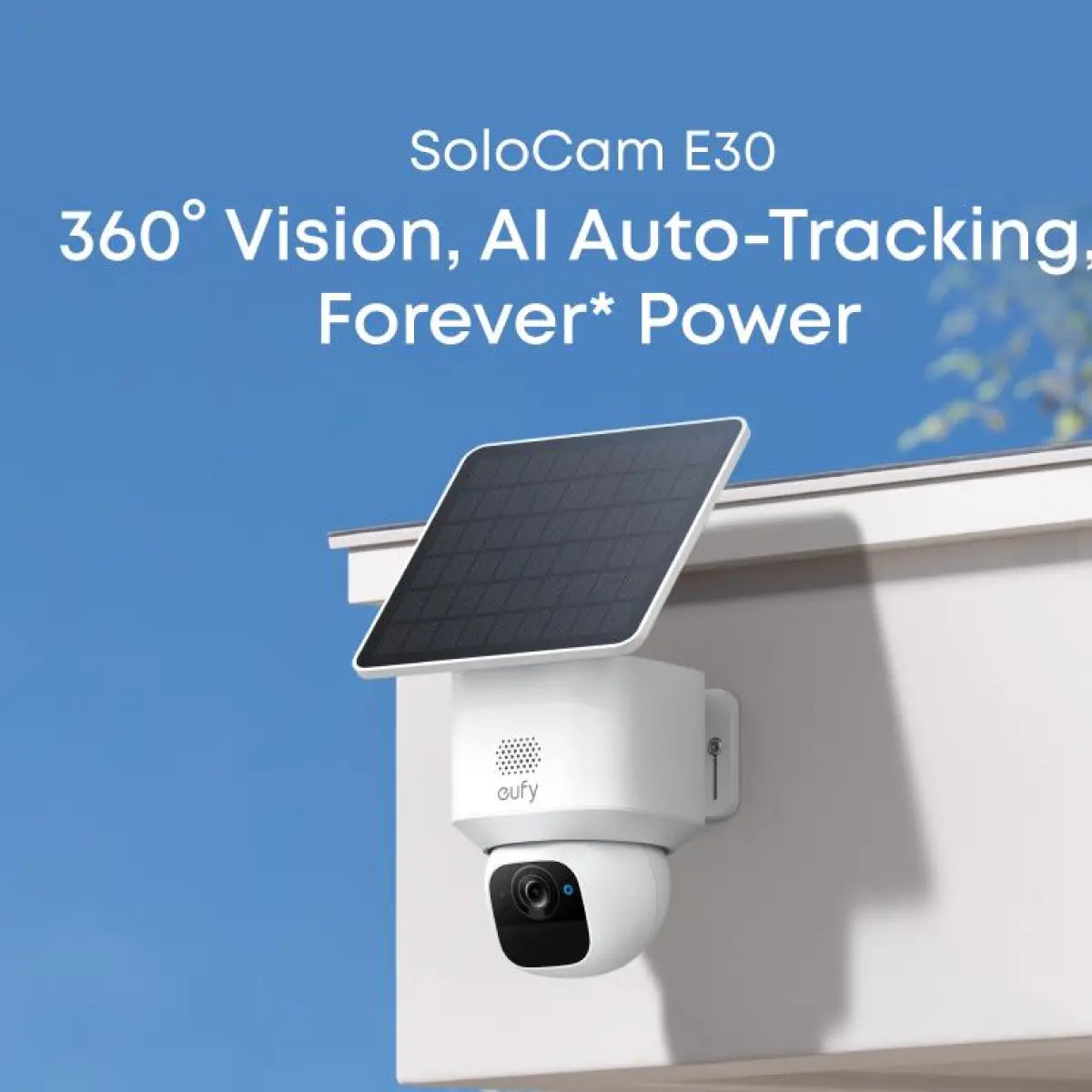 Eufy Security Eufy Solocam E30, Solar Powered, 360° Pan, AI Tracking, 2K Clarity, Security Cameras Wireless Outdoor, Camera, Outdoor Camera, Homebase S380 Compatible, No Monthly Fee
