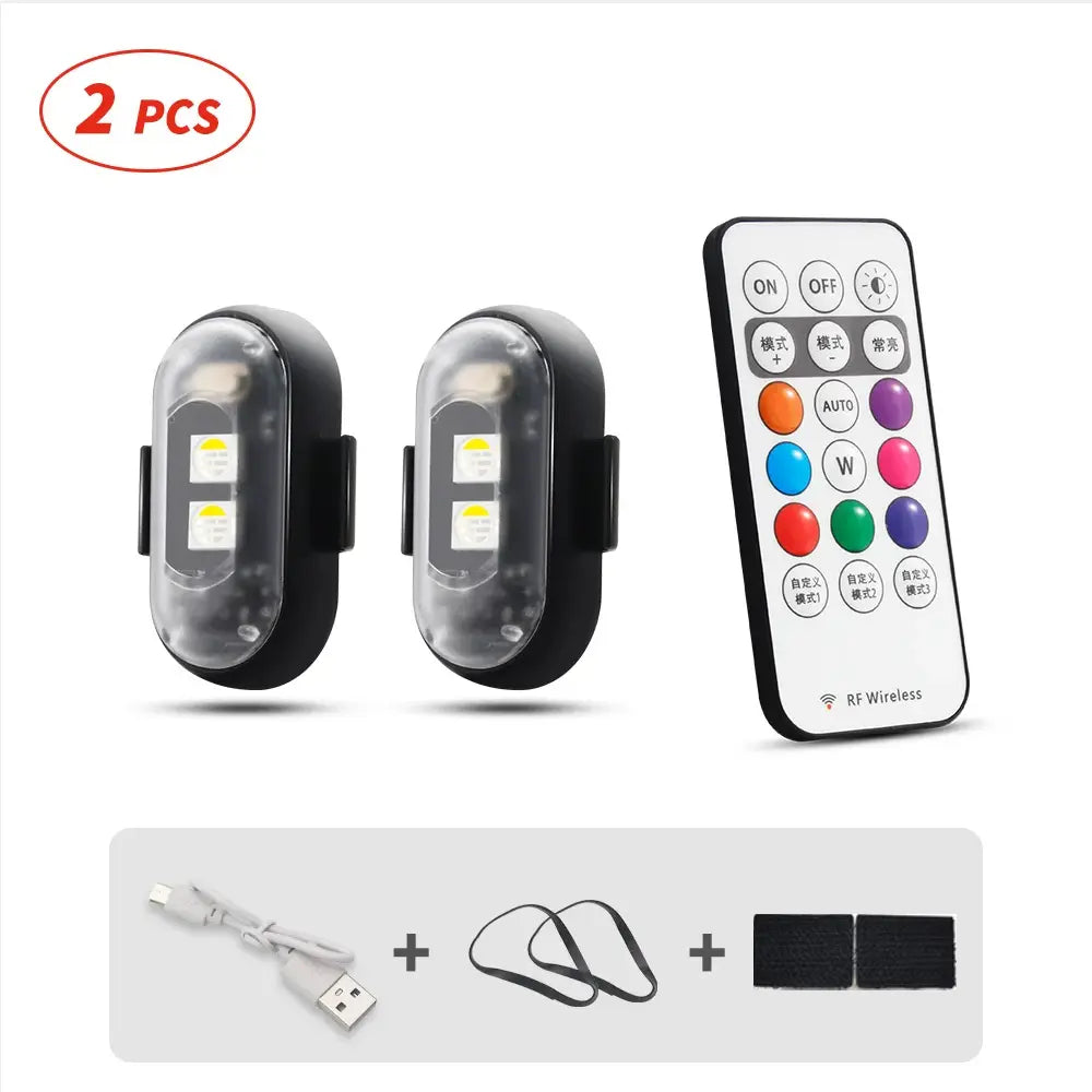 RGB Led Aircraft Strobe Lights Motorcycle Lights LED Flash Position Wireless Light Aircraft Airplane Helicopter Warning Lights