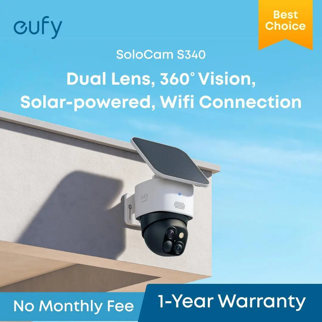 Eufy Security Solocam S340, Solar Security Cameras Wireless Outdoor
