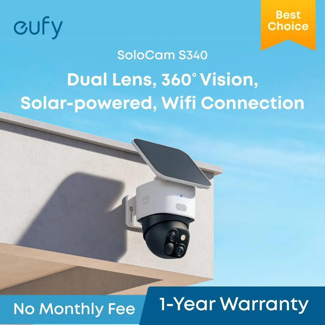 Eufy Security Solocam S340, Solar Security Cameras Wireless Outdoor