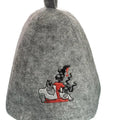 Cossacks Sauna Banya Hat Cap - Gray Embroidered Design for Heat Protection & Quick-Drying - for Sauna Enthusiasts