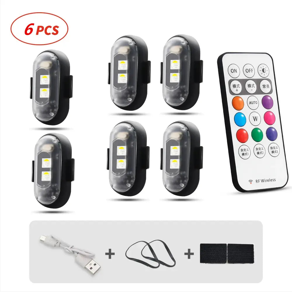 RGB Led Aircraft Strobe Lights Motorcycle Lights LED Flash Position Wireless Light Aircraft Airplane Helicopter Warning Lights