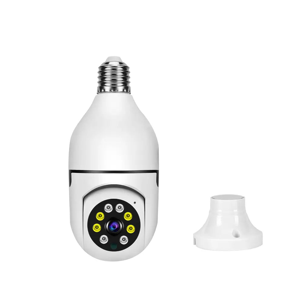 Light Bulb Camera,Bulb Security Camera 5/2.4Ghz- Indoor/Outdoor Full Color Day/Night Camera, Motion Detection, Sound & Light Alarm, Two-Way Audio, Home/Yard/Store,Wifi, Two-Way Audio, Easy Install Wireless Card Device Micro