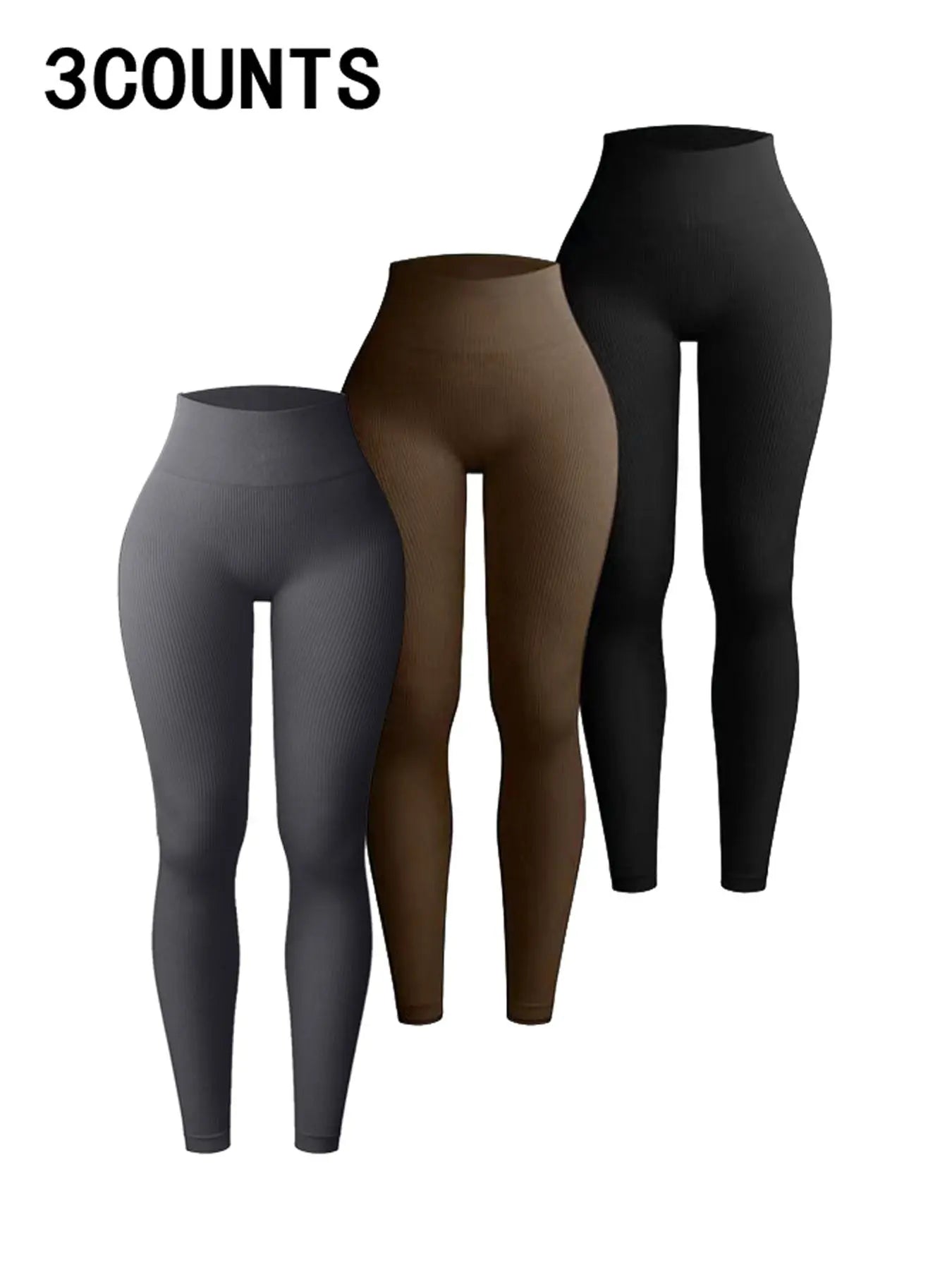 Women'S 1/2/3/4/5 Pcs Solid Color High Waist Sports Leggings, Casual Athleisure Style Comfy Breathable Skinny Pants for Yoga Gym Workout Running, Women'S Sport & Outdoor Clothing for Summer Spring Fall, High Waist Athletic Trousers, Four Season Leggings