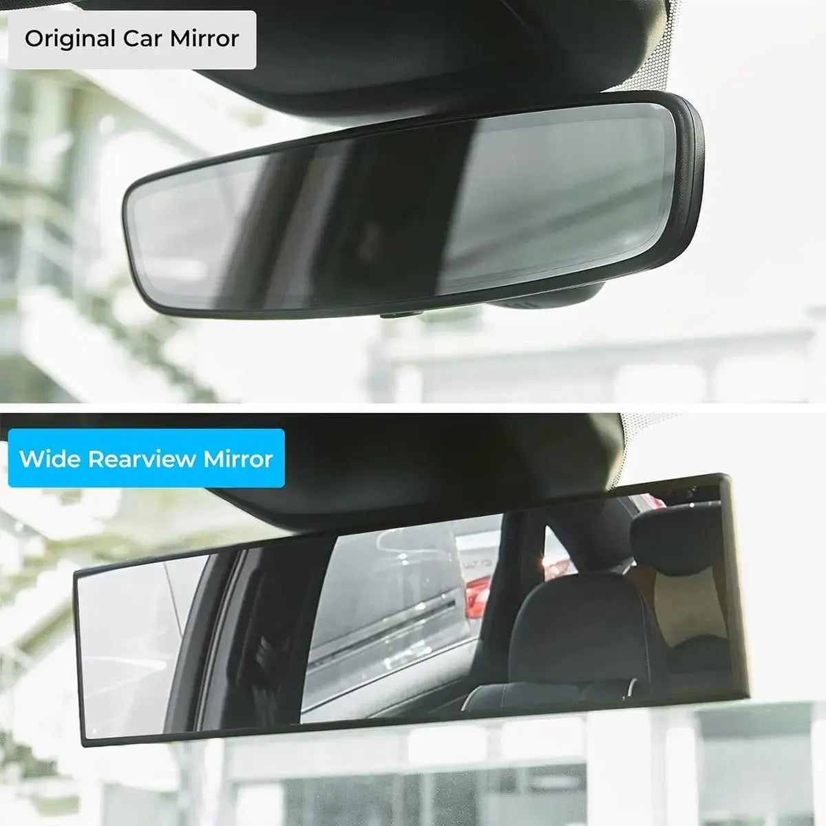 11.81 Inch Panoramic Convex Real View Mirror, Interior Clip-On Wide Angle to Reduce Blind Spot Effectively for Car SUV Trucks Clear Visibility Safety Install Rearview High Definition
