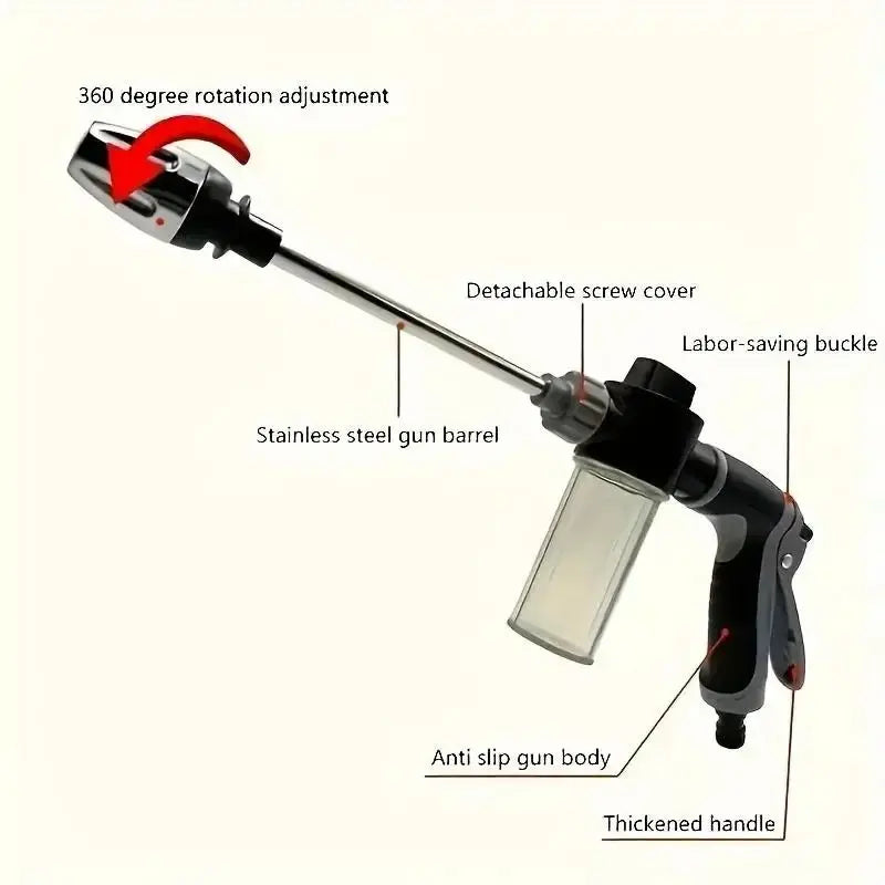 High-Pressure Car Washer with Foam Spray Gun, Car Foam Sprayer, Durable Long Handle Plastic Design, Ideal for Cars, Trucks, Suvs, Outdoor Gardening