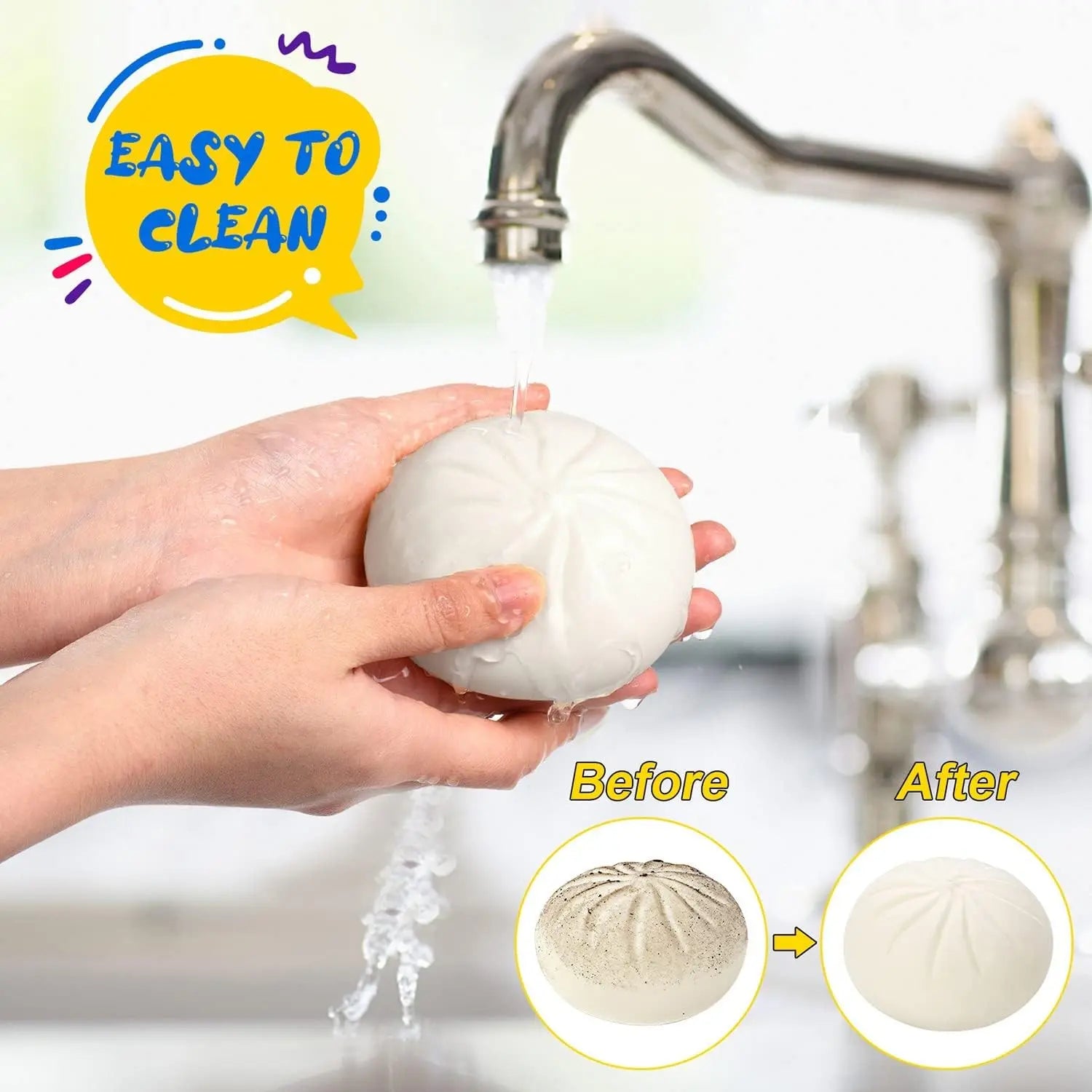 Dumpling-Shaped Squeeze Toy — Mystery Sensory Squeeze Toy — Stress Relief & Anxiety Reducer — Soft, Squeezable Dough — Suitable for Adults — Ideal for Classroom Rewards and Party Favors
