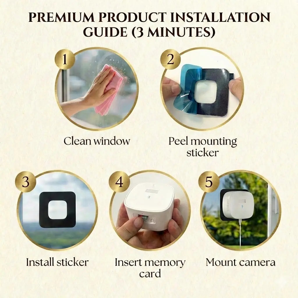 3MP 2K Window Camera, Spectravivid AI Color Night Vision Window Cameras for Home Security, 2.4G&5G Wifi, Person & Motion Detection Siren, Works with Alexa&Google Home, Easy Quick Install on Glass