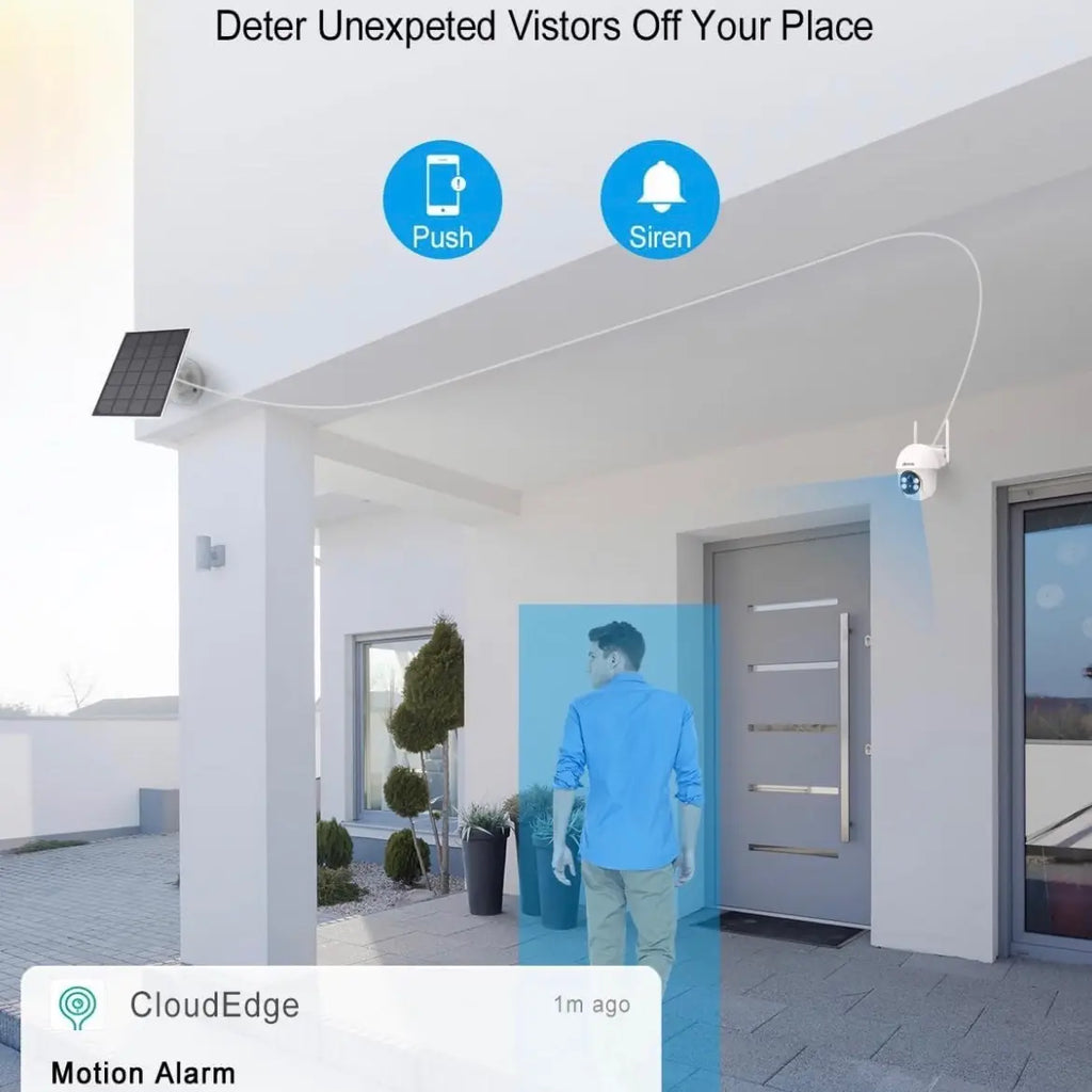 Security Solar Wireless Camera for Outdoor with 360° View