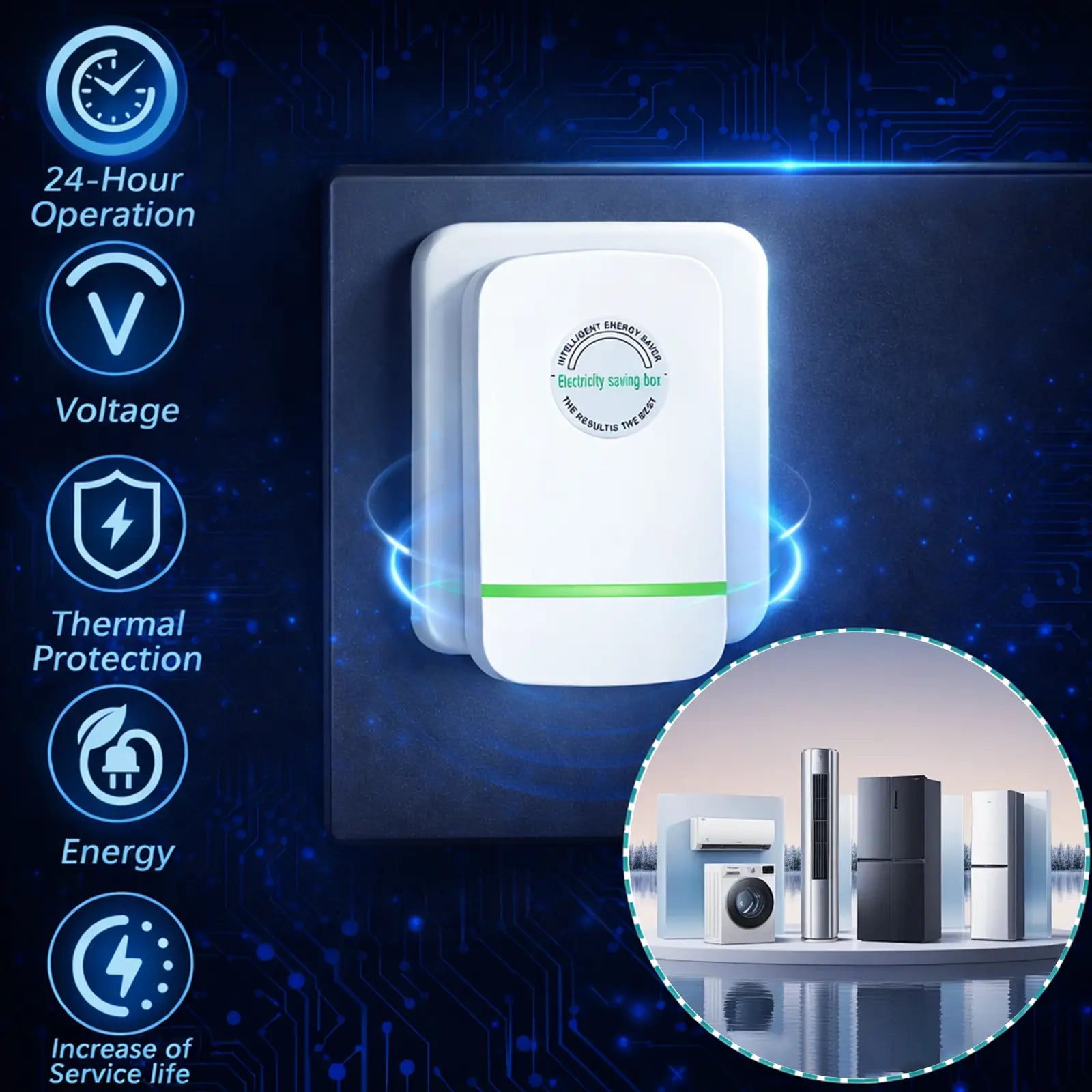 Plug in Power Box with US Plug Compact Power Device with Indicator Light for Home and Office Use